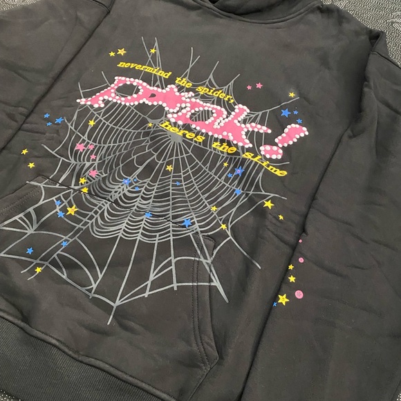 Black Spider Web Kids Hoodie